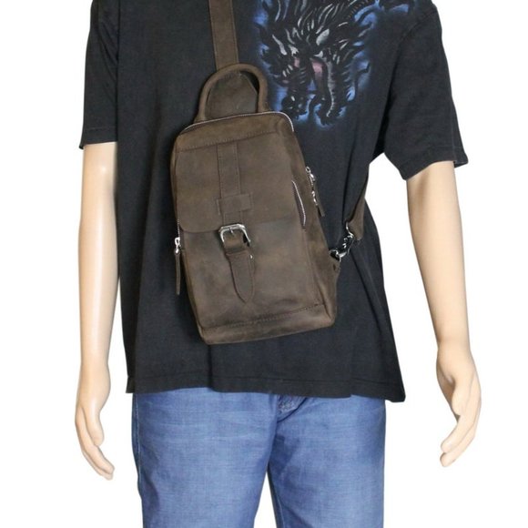 Full grain leather chest bag